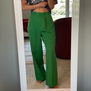 PrettyLittleThing Vibrant Green Wide Leg Pants NWT